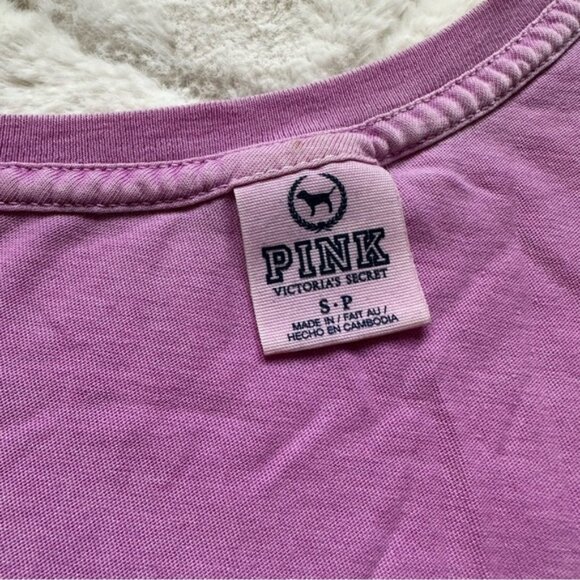 Victoria's Secret PINK | Short Sleeve Lavender V-Neck Tee Shirt | Size Small - Picture 6 of 9